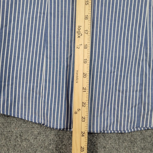 Talbots Shirt Womens 6P Blue White Stripe Button Front Wrinkle Resistant Petites - Picture 5 of 10